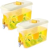 2Pack Drink Dispenser for Fridge 1 Gallon Beverage Liquid Drink Container with Spigot for Party Upgraded Gallon Water Dispenser Ice Tea Pitcher for Fridge