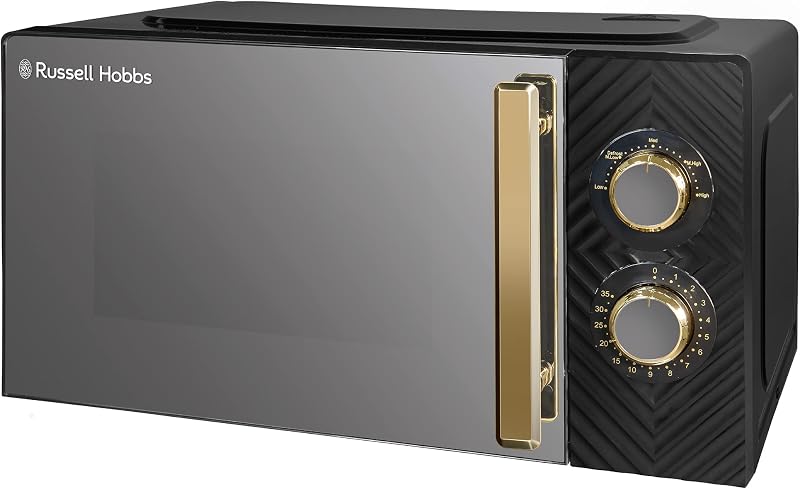 Russell Hobbs RHMM723B 700W Solo Microwave 17L Grooved Design Black