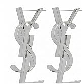 Necirhuk Gold Swing Earrings, Luxurious Letter Design And Rectangular Three Dimensional Pendant, Fashion Statement Women's Jewelry