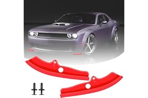 GANGMU TEC Pair of Front Bumper Lip Protection Cover, Splitter Protector Compatible with Dodge 2015-2021 Challenger Scat Pack Models Only (Red)