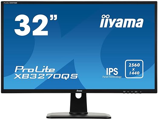 iiyama ProLite XB3270QS-B1 80cm (31,5 Zoll) IPS LED-Monitor WQHD (DVI, HDMI, DisplayPort, Höhenverstellung) schwarz