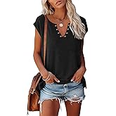 ETCYY NEW Womens Cap Sleeve Tank Tops Casual T-Shirt Loose Fit Basic Shirts