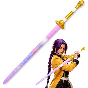 Taikuray 41" Anime Purple Sword for Hunter Cosplay Costume Accessories,Synthetic Wooden Sword Body Prop Collectible Prop for