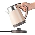 Wdcme Small Portable Electric Tea Kettle, 0.8L Travel Electric Coffee Kettle, Mini Hot Water Boiler Stainless Steel (Brown)