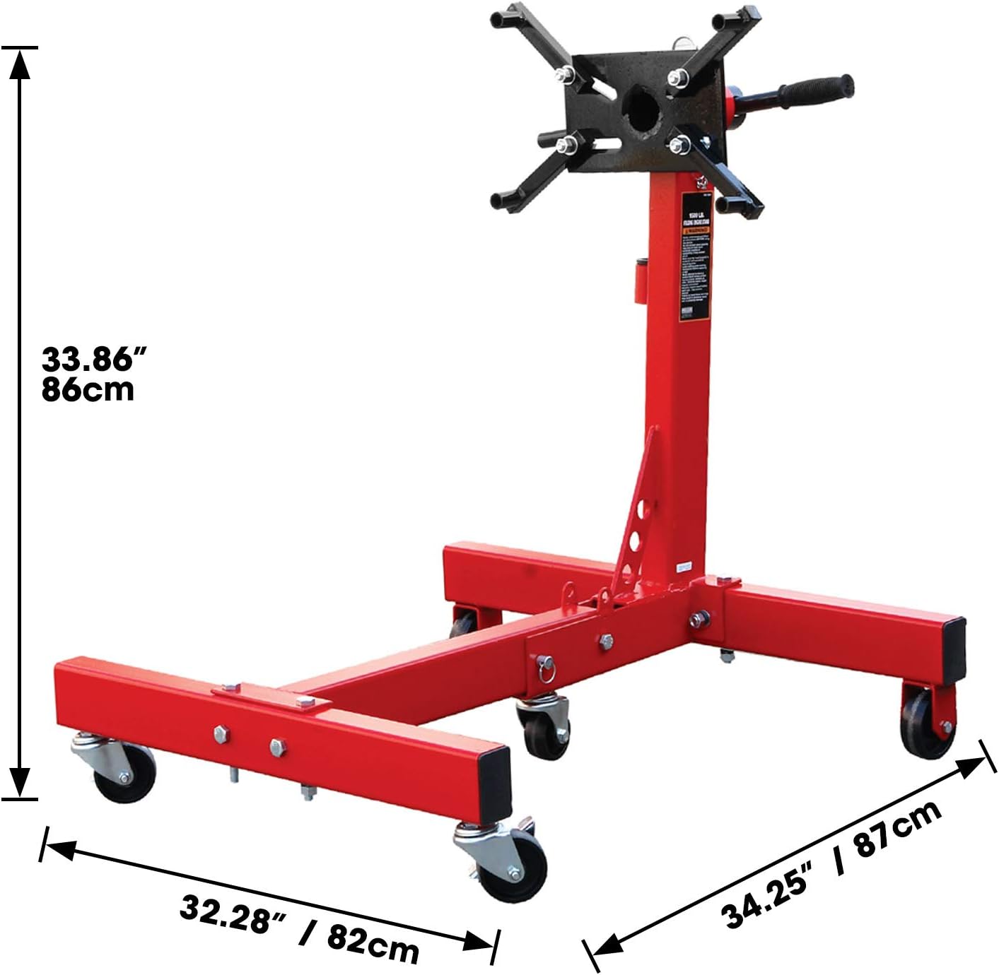 BIG RED T26801 Torin Steel Rotating Engine Stand with 360 Degree Rotating Head and Folding Frame: 3/4 Ton (1,500 lb) Capacity, Red: Automotive