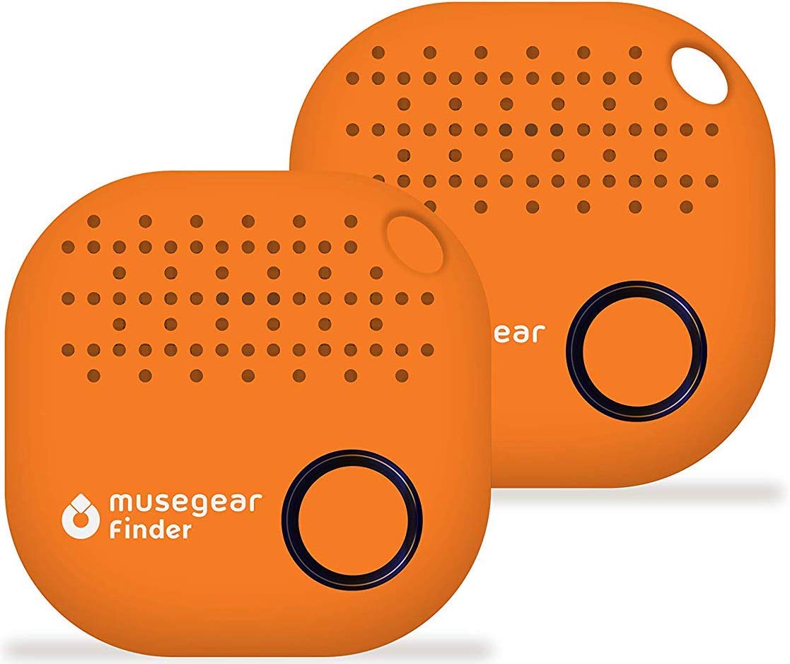musegear app key finder - orange - 2 pack, NEW VERSION 2-3x louder - find keys, smartphone, remote control - Smartphone Bluetooth GPS coupling