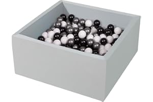 TRENDBOX Ball Pit Kids Ball Pit Memory Foam Ball Pit Square Ball Pits for Toddlers Babies Ball Pit Balls NOT Included - Gray