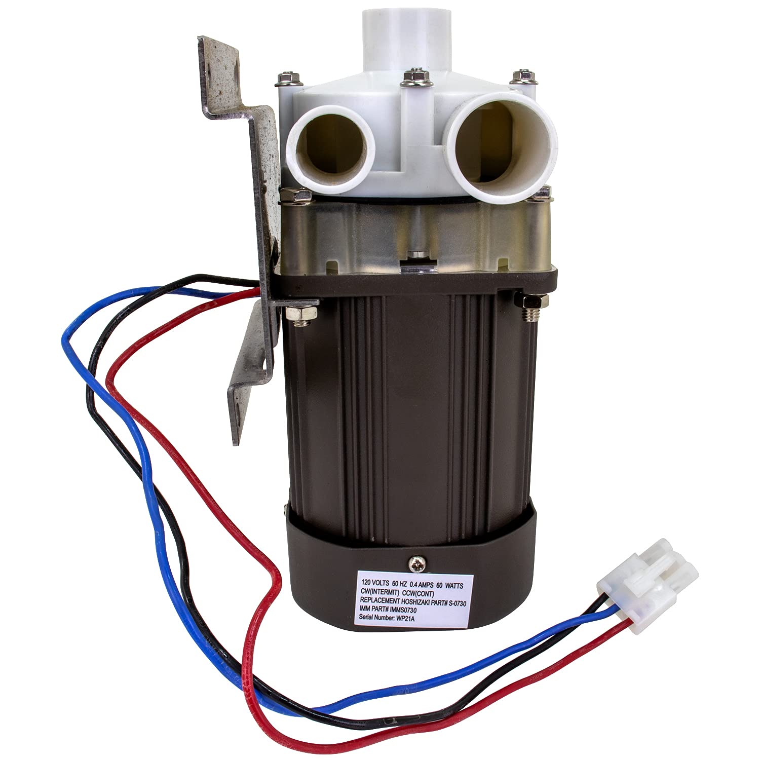IMM Ice Machine Motor Replacement for Hoshizaki S-0730 Ice Machine Motors Includes mounting Plate, 14 inch Cable & Plug.