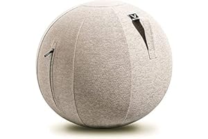 YAMAZAKI Vivora Luno Exercise Ball Chair, Chenille for Home Offices, Balance Training, Yoga Ball