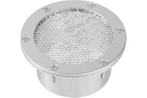 Modengzhe 3-Inch Bumper Intake Air Duct Vent Racing Car Mesh Grille Inlet Cover All-Metal Trim Hood Scoop Accessory for Car Modification (Silver)