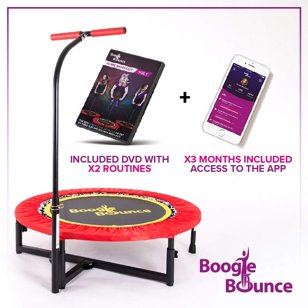 Boogie Bounce Mini trampolín de fitness con mango en T + DVD ...