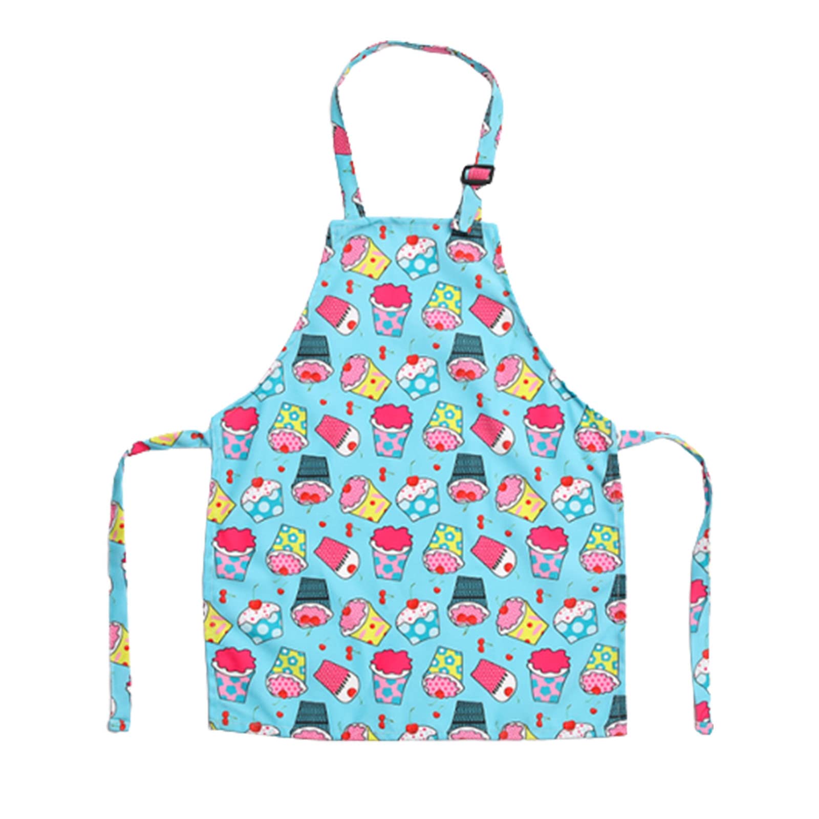 MANXIYECHEN Kids Cooking Apron Adjustable Child Chef Apron Cartoon Cake Pattern Chef Bib Apron for Cooking Baking Art Painting Gardening