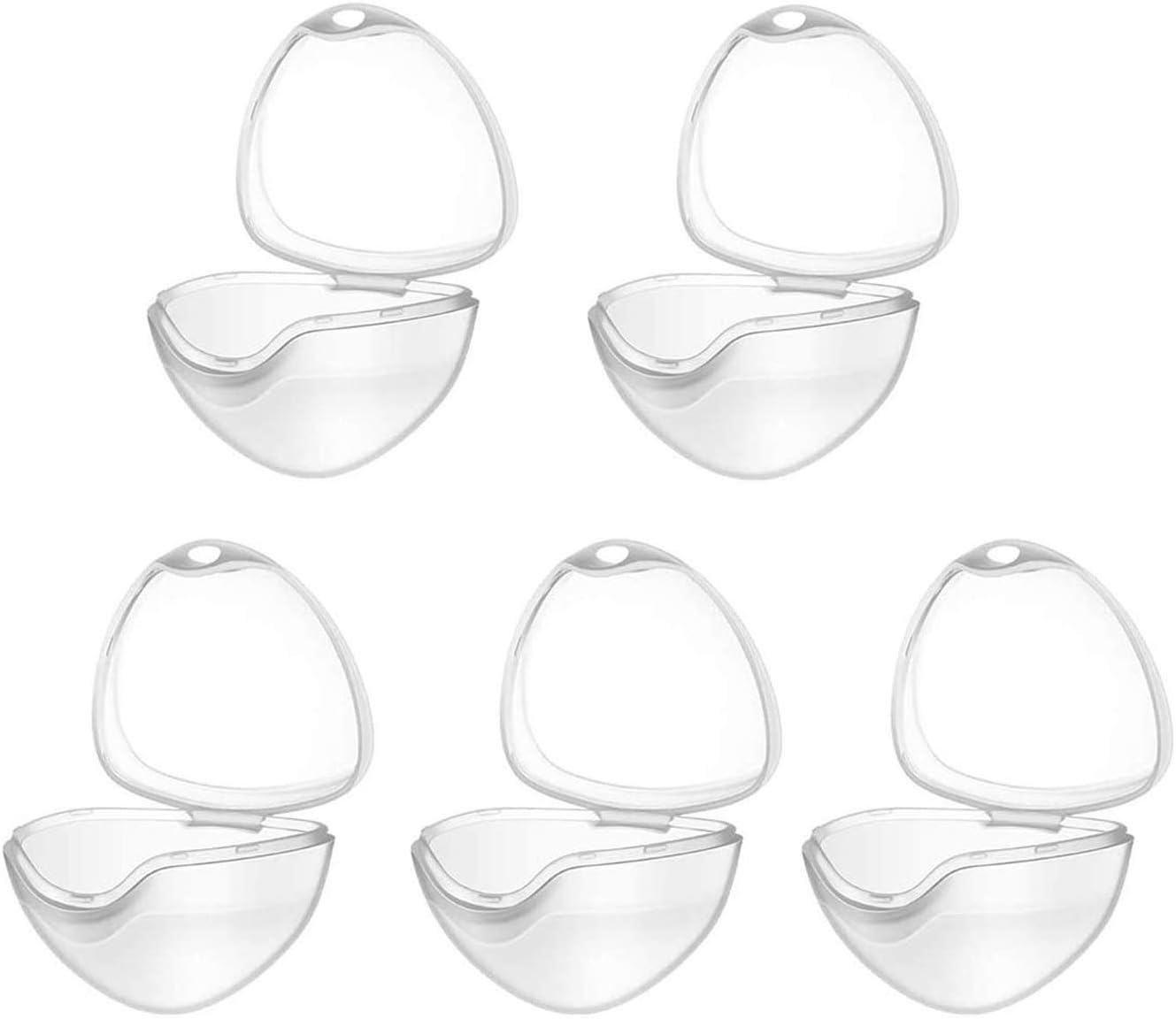 Dummy 5Pcs Transparent Pacifier Case and Holder Box - BPA-Free Nipple Shield for Travel and Home, Clear, 5 Count (Pack of 1)