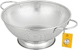 Jojeys 22.5cm Colander Micro Perforated Stainless Steel with Large Handles view 1