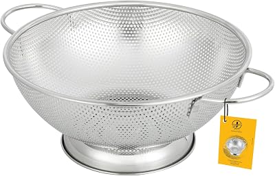 Jojeys 22.5cm Colander Micro Perforated Stainless Steel with Large Handles