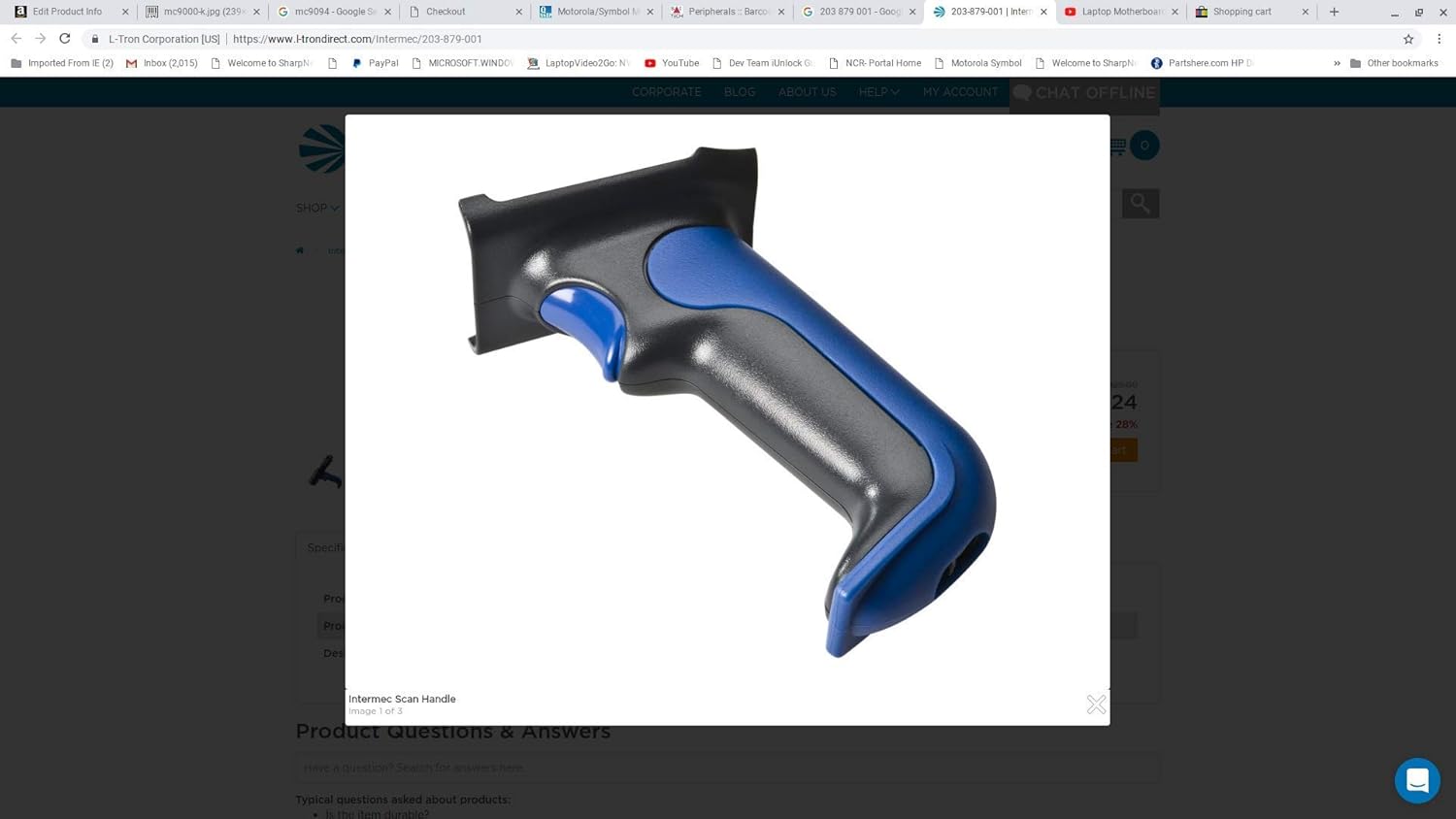 Intermec 203879003 Intermec, Pistol Grip Kit, CK3 NEAT Lighting