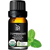 Organic Peppermint Essential Oil - 100% Pure, Therapeutic Grade for Aromatherapy, Skin Care, Travel, Diffuser - 10ml Oil by B
