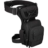 YFNT Tactical Drop Leg Bag for Men Women Military Thigh Pouch Outdoor Motorcycle Riding Hiking Waist Fanny Pack Travel Bag, Black