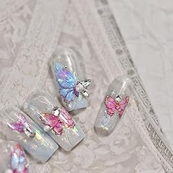 Butterfly Nail Art Stickers Decals Purple Pink
