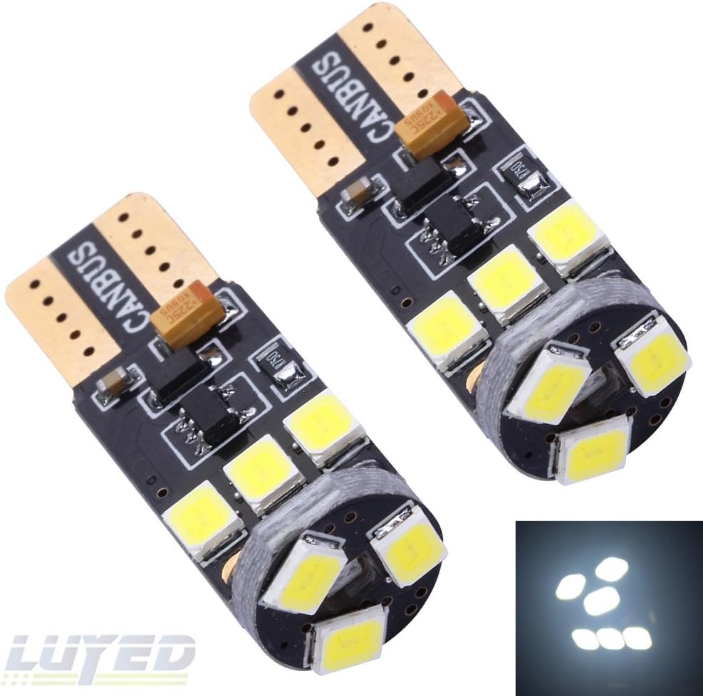 LUYED 2 X 544 Lumens Extremely Bright High Power 2835 9-EX Chipsets Canbus W5W 194 168 2825 Led Bulbs,Xenon White