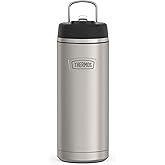 ICON SERIES BY THERMOS Stainless Steel Water Bottle with Straw Lid, 32 Ounce, Matte Stainless Steel
