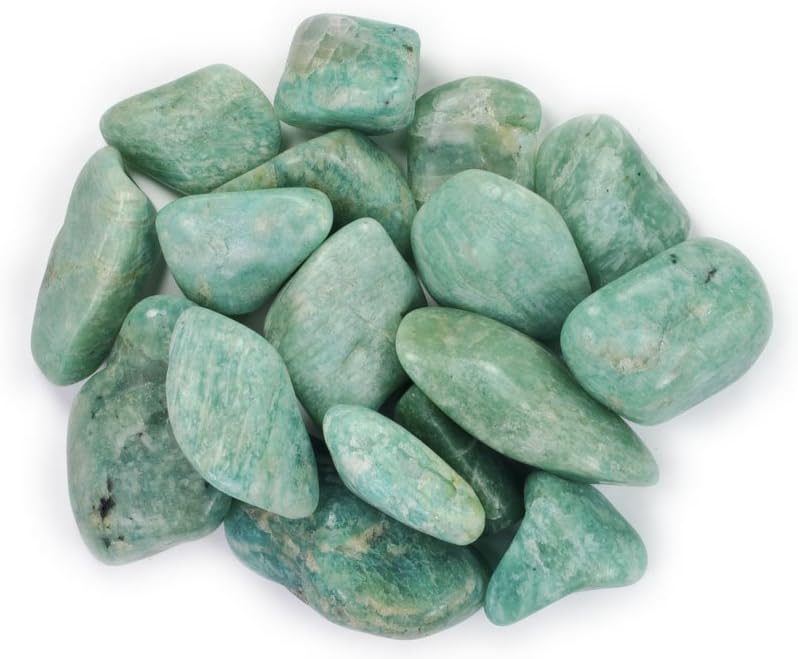 Amazon Com Hypnotic Gems Materials 3 Lbs Amazonite Tumbled Stones Grade From Brazil Bulk Natural Polished Gemstone Supplies For Wicca Reiki And Energy Crystal Healingwholesale Lot Home Kitchen