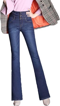 women's fleece lined boot cut jeans