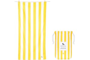 Dock & Bay Beach Towel - Quick Dry, Sand Free - Compact, Lightweight - 100% Recycled - Includes Bag - Cabana - Boracay Yellow - Large (160x90cm, 63x35)
