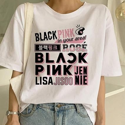 Zysymx T Shirt Harajuku Blackpink T Shirt Des Annees 90 Cartoon Tshirt Femmes Mode Top Tee Femme Amazon Fr Cuisine Maison