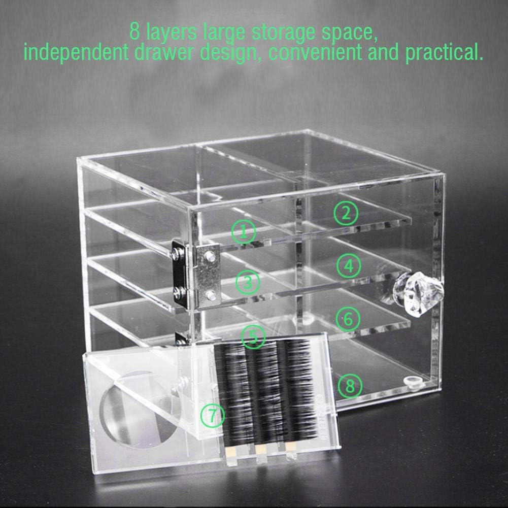 Ring Container For Lashes 8 Layers Eyelashes Storage Box, Transparent Acrylic Makeup Grafting Eye ...
