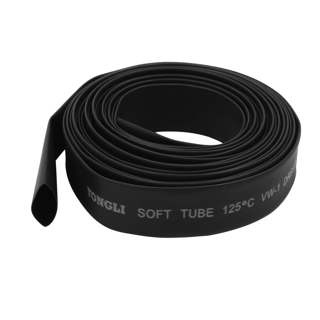 sourcingmap 14mm Dia 2:1 Heat Shrink Tubing Tube Sleeving Wire Cable Black 5M Length