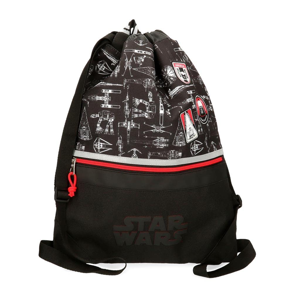 Star Wars Space Mission Double Compartment Laptop Backpack, black, Drawstring bag