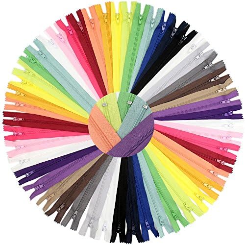 Meillia 100PCS 12 Inch Zippers Bulk Nylon Coil Zippers for Sewing Crafts 20 Colors Mixed(Teeth Length:10 inch)