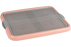 Alpha Dog Series Indoor Dog Potty Training Toilet Tray Pad Holder for Small & Medium Dogs – Easy Clean, Leak-Proof, Portable & Durable (Pink)
