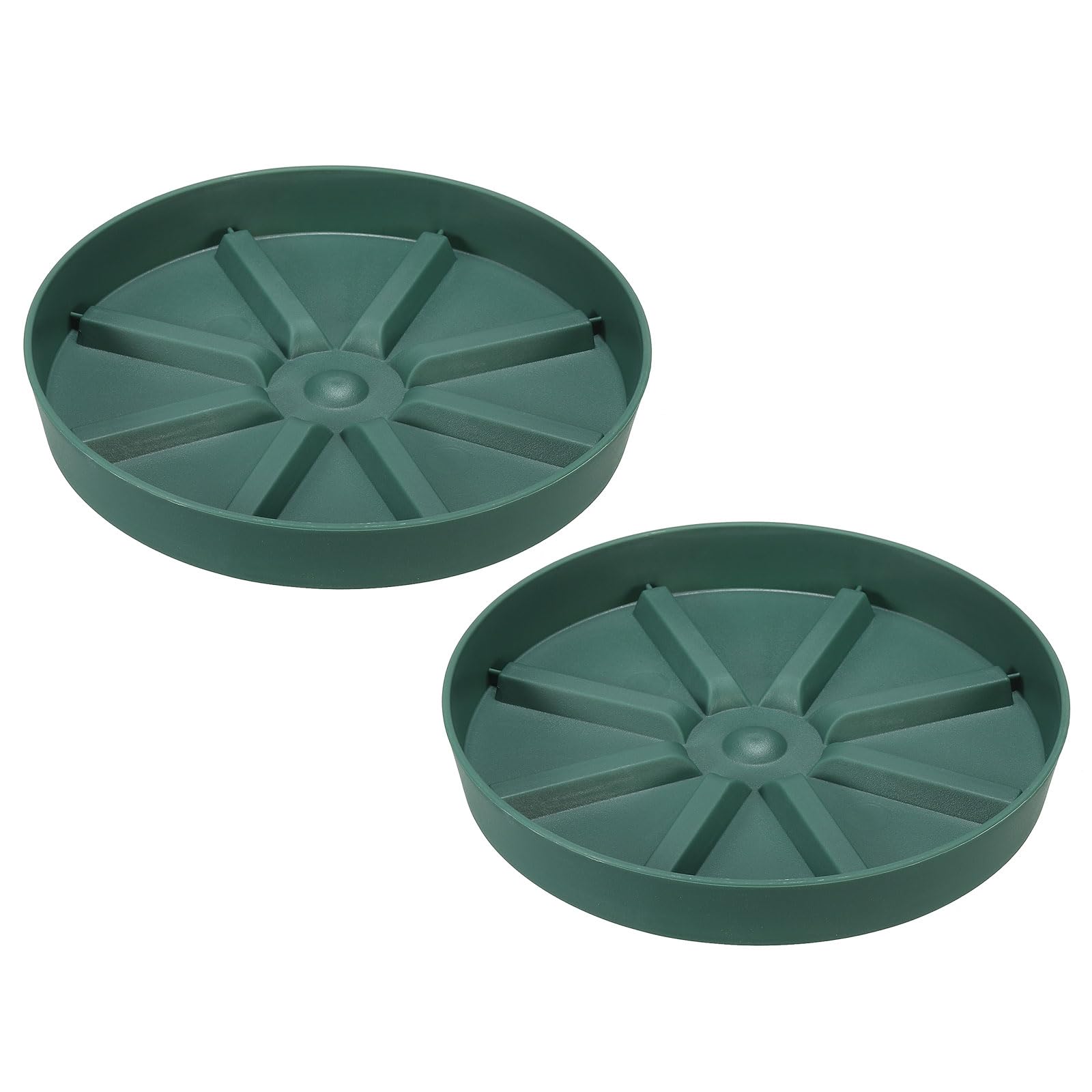 PATIKIL 6 Inch Plant Saucers Tray, 2Pcs Durable Plastic Round Flower Pot Drip Tray Thicker Anti-Rot Root for Indoors Outdoors Home Garden, Green