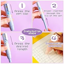 Cute Pencil Erasers, Kids Retractable Erasers with
