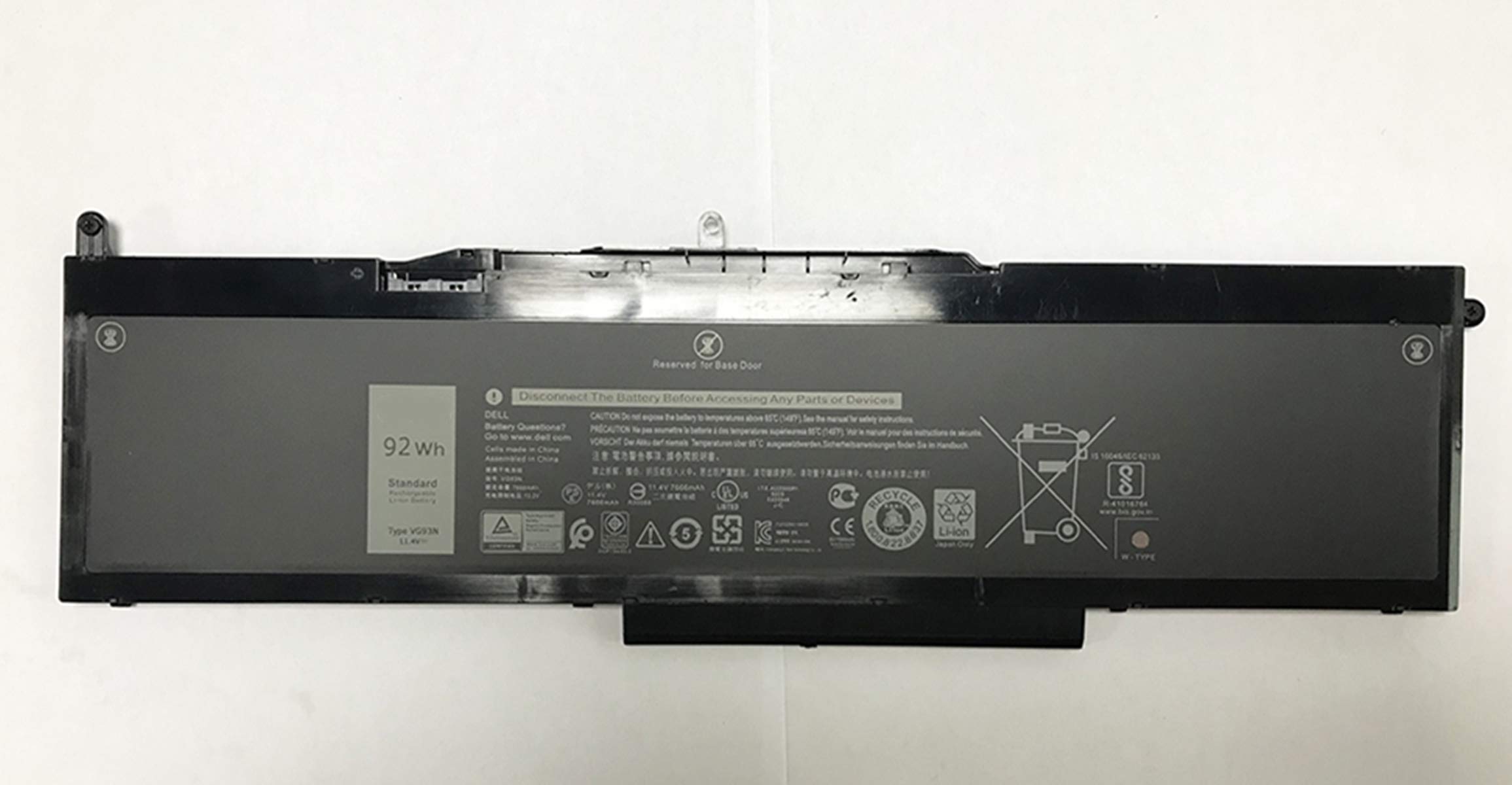 ASKC VG93N Laptop Battery for Dell Latitude 15 5580 5590 5591 E5580 E5590 E5591 Precision 15 3520 3530 M3520 M3530 Series Notebook WFWKK 0WFWKK 11.4V 92Wh