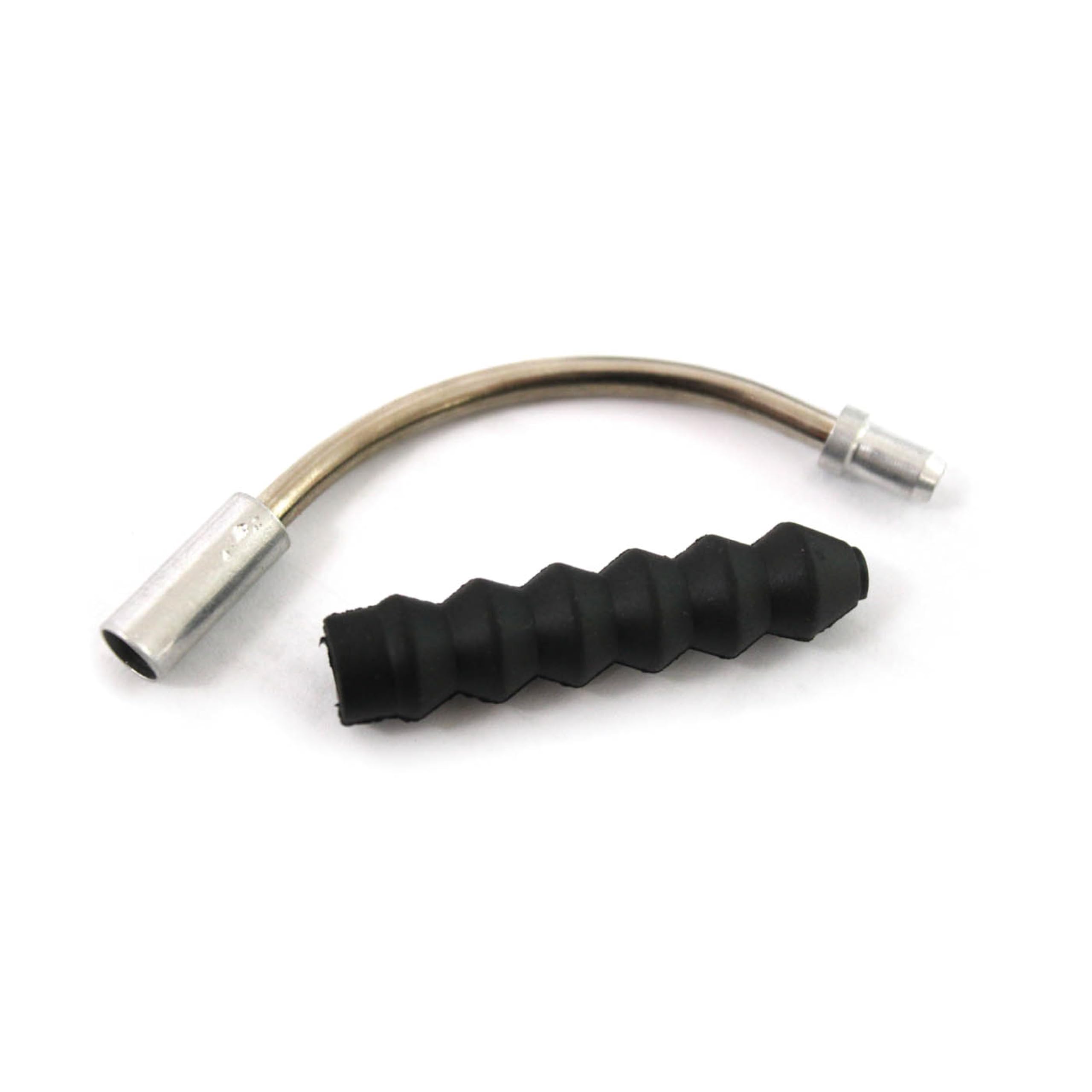 Clarks V-Brake 90 Degree Bend Guide Pipe with Rubber Boot - Silver V-Brake Noodle for MTB, Hybrid & Road Bikes