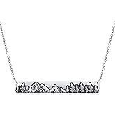 Daixiya Mountain Necklace Sterling Silver Mountain Range Pendant Necklace Mountain Jewelry Gift for Women