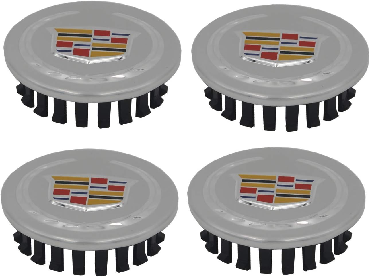 CHUNLING Car Emblem Badge Wheel Center Cover Hub Caps for Cadillac Compatible 4 PCS 65mm 2.56inch 9595010 for ATS XTS CTS Old Logo Accessories Replacement