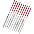 Mesee 10pcs Diamond Needle File Set Tool 3 x 140mm Hardened Alloy Strength Steel Mini Files for Metal, Jewelry, Wood, Plastic