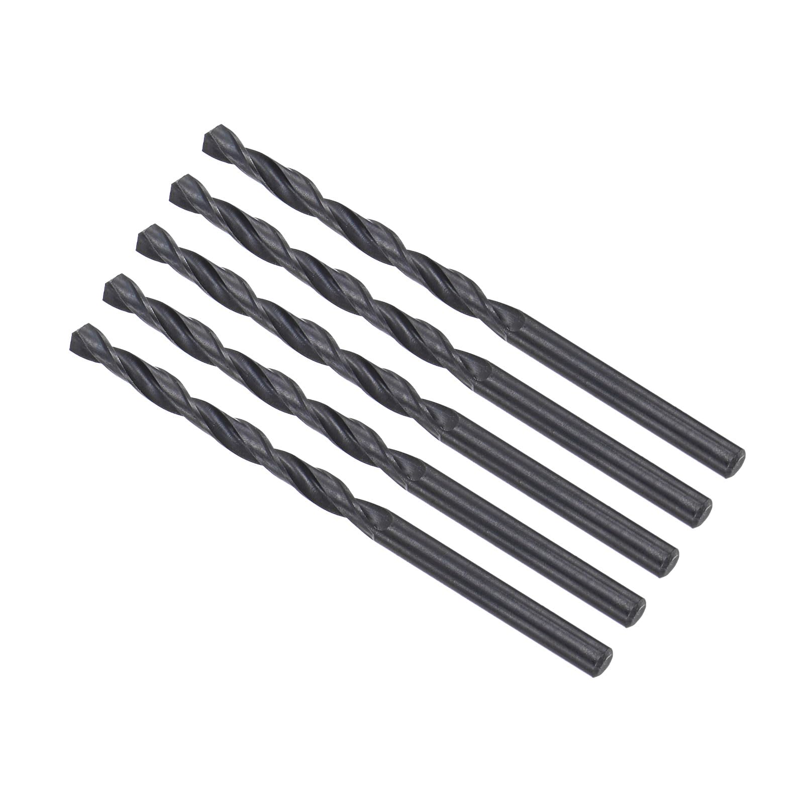 CoCud 6542 High Speed Steel Twist Drill Bits, 3.9mm Diameter 73mm Length, Black Oxide Straight Twist Jobber Drill Bit - (Applications: for Metal Woodwork Plastic Aluminum), 5-Pieces