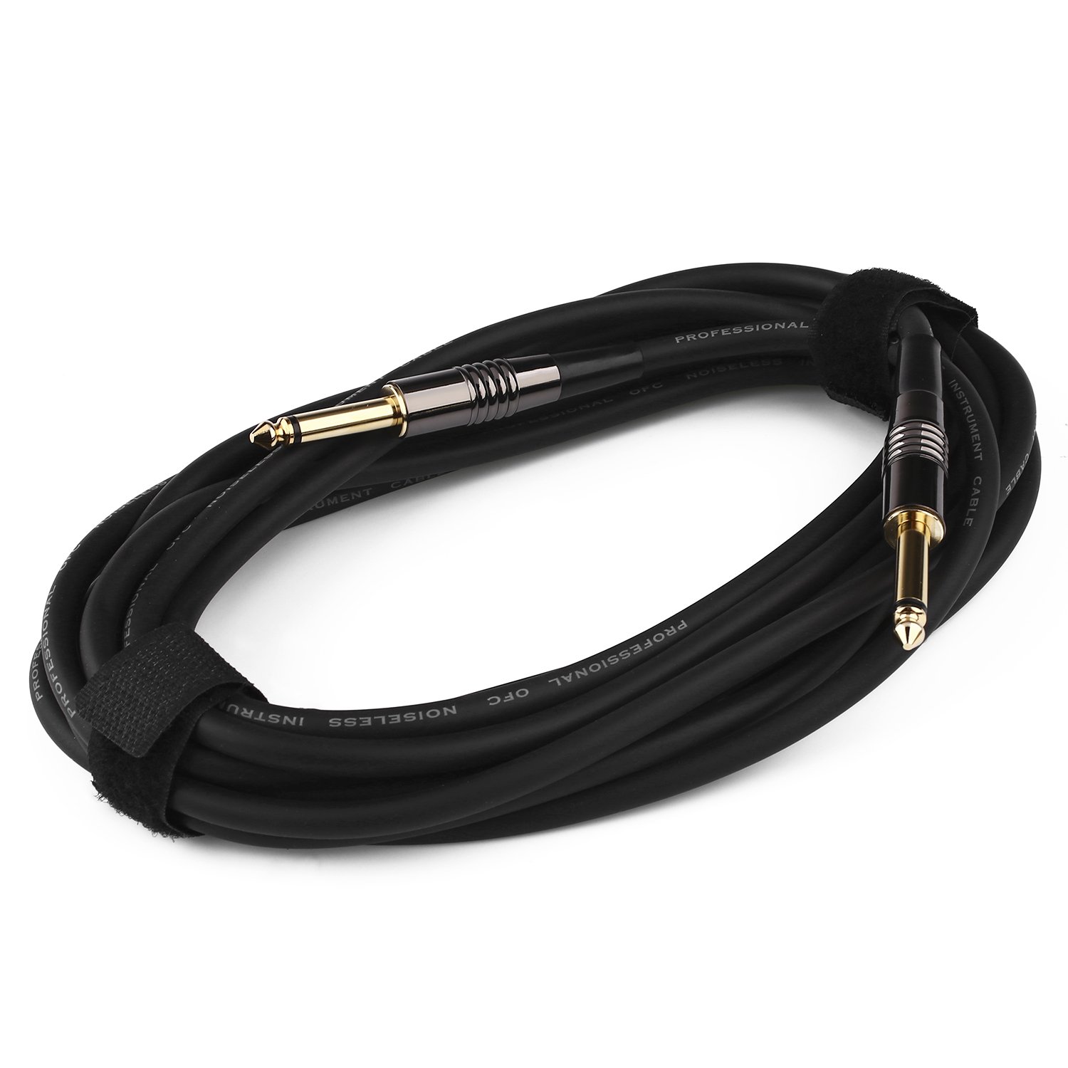 Mugig Guitar Cable with Gold Tipped Plugs, 1/4 Inch Cable Straight Male to Male Mono Instrument Cable for Guitar / Bass /Keyboard Music Instrument