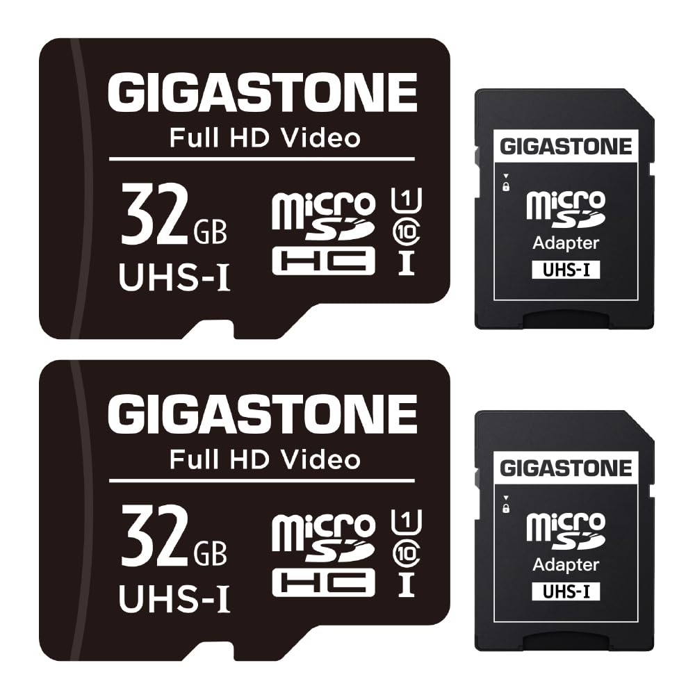 Gigastone 32GB 2-Pack Micro SD Card with Adapter, U1 C10 Full HD, SDHC UHS-I Memory Card