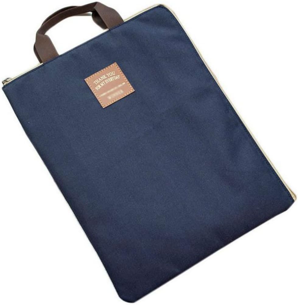 TNKIDO Multi-functional A4 Document Bags Portfolio Organizer-Waterproof Travel Pouch Zippered Case for Ipads, Notebooks, Pens, Documents Portfolios (DARK BLUE)