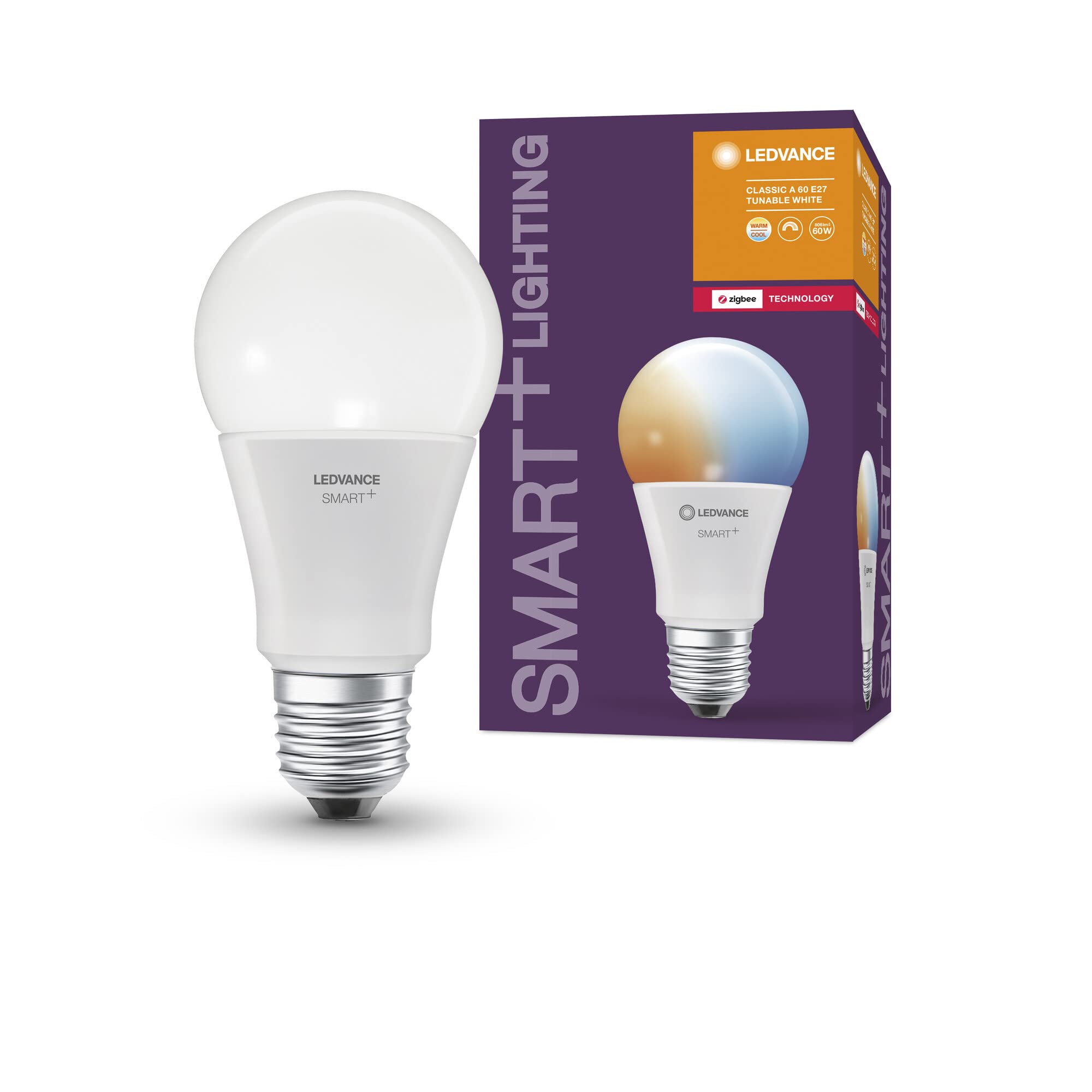 LEDVANCE SMARTZBA60TW 8,5W 230VFR E27 4X1 LEDV, Plastics, 9 W, White โ image 1