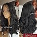 QD-Tizer 180 Density Wavy Hair Wig Natural Black Curly Synthetic Lace Front Wigs with Baby Hair Heat Resistant Body Wave Hair for Women