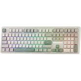 MechLands M108 100% Full Size Silent Office Keyboard with Number Pad | Wireless Creamy Membrane Keyboard with 5000mAh Battery for Office/Home/PC Game, RGB Backlight, 26-Key Rollover (Retro)