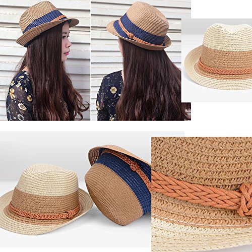 Straw Homburg Hat Fedora Hat For Women Girls