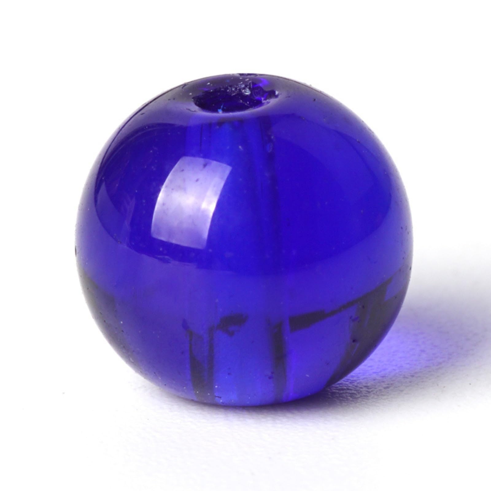 Photo 1 of 100Pcs 10mm Blue Glass Round Loose Gemstone Energy Healing Beads Hole Size 1mm DIY Smooth Beads for Bracelet Necklace Earrings Jewelry Making